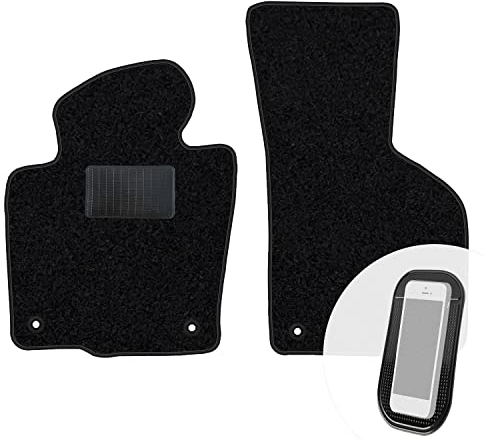 moto-MOLTICO Vorne Fußmatten Auto Velours Autoteppiche Schwarz Automatten Set 2-teilig passend für VW Passat B6 B7 CC