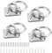 SWAWIS 4 Set Augplatte mit Ring, Edelstahl Decksplatte Augplatte mit Öse Augplatten Edelstahl Augenplatte Ösenplatte Ösen Halterung für Sonnensegel Befestigung Deckbeschläge für Boote