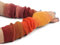 Flammi Kaschmir-Mischung Armwärmer Winter Fingerlose Handschuhe Strick Fäustlinge Handschuhe Handgelenkwärmer mit Daumenloch für Frauen, Batikfärbung, orange (42 cm), Medium