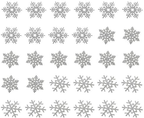 SEWACC 30stücke Aufbügler Schneeflocke Zum Aufbügeln Und Aufnähen Für Kleidung Diy Weihnachtsmotiv Applikation Dekorativ Mit Schnee-aufnäher Für Bastelprojekte