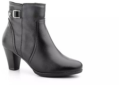 Genérico 733 Stivali in pelle con chiusura a zip, tacco 6 cm e plateau 1 cm, Nero , 37 EU