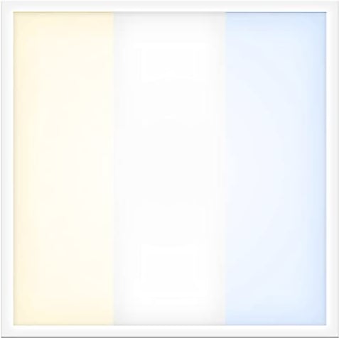 LED Panel 62x62cm 40W 3CCT variables weiß 3000/4000/6500K 5300lm 130 Lumen/Watt flimmerfrei UGR<22 Einbau Rasterleuchte Einlegeleuchte Deckenleuchte Odenwalddecke OWA 620x620x27mm