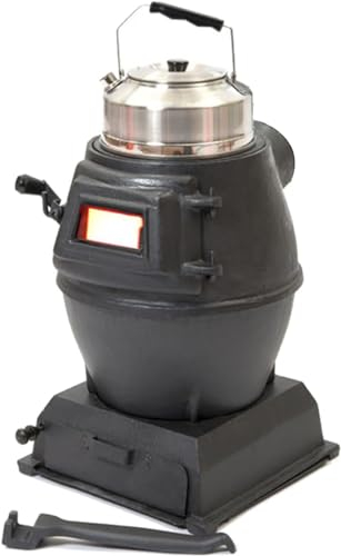 Poêle, le mini poêle portable, four à bois de chauffage, feu de carbone en fonte pure, poêle à bois, fenêtre de vue, réchaud de camping pour tente, intérieur, villa, chauffage et cuisine