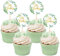 qingmeng 30 Stück Oh Baby Cake Topper Grün| Babyparty Deko Junge Mädchen | Baby Shower Deko | Tortendeko Welcome Boy or Girl | Cupcake Muffin Deko für Windeltorte Gender Reveal Neutral Party Dusche