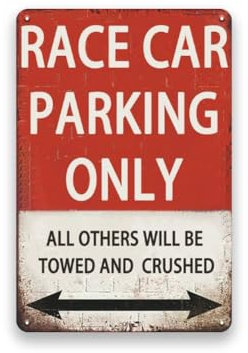 Auto-Poster für Jungenzimmer, Auto-Dekoration, Rennauto-Parkplatz, Wanddekoration, Metall-Blechschilder, 20,3 x 30,5 cm, Garagenschilder, Herrenzimmer-Dekoration, Jungenzimmer-Dekor,