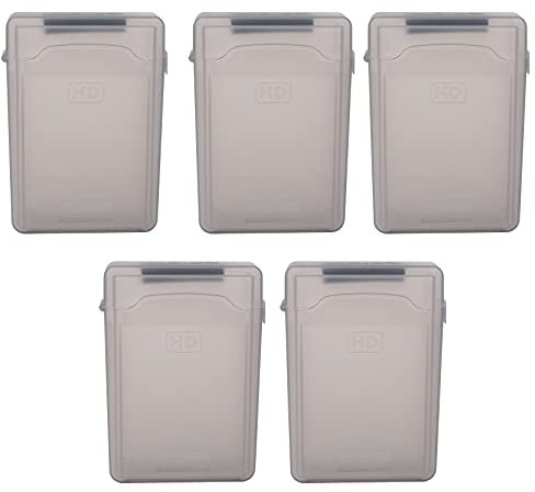 Vervmczn 5pcs 3.5 inch IDE SATA HDD Hard Drive Disk Plastic Storage Box Case Enclosure