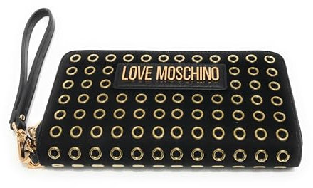Moschino Portafoglio donna Love zip around nero + eleyets oro A25MO01 JC5624 NERO