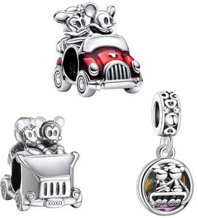 Doyafer 925 Sterling Silber Nette Maus Anhänger Charm Set für Frauen Armband Halskette, Urlaub Geburtstagsgeschenke für Freunde und Familie, Diy Armband Charm Schmuck