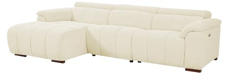 Vente-unique - Eckrelaxsofa elektrisch - Ecke Links - Stoff - Beige - MOLPICA