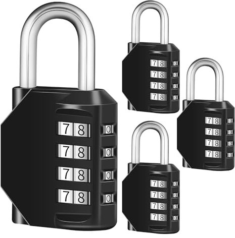 WJYMRO Combination Lock 4 Digit Resettable 4 Pack