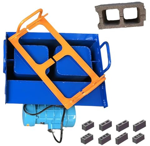 twostronking Máquina para Fabricar Bloques De Hormigón, 30 Ladrillos/H, Moldes Personalizables, Presión Máxima De 23 Kn, Formación Rápida En 45 S, Adecuada para Bloques De Cemento Y Hormigón