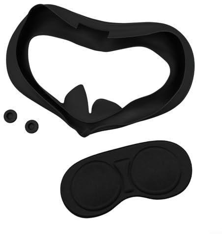 Zeroupshop 7 in 1 VR Brille Schutzhülle Kit Silikon Schutzhülle Pads VR Host Schutzhülle Anti-Fog Nasenpolster Objektivabdeckung Joystick Kappe Brille Kissen Zubehör (Schwarz)
