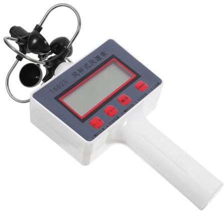 BUGUUYO Anémomètre Portable Digital Avec Écran Lcd Pour Mesure Vitesse Du Vent Compteur De Débit Air Cfm Instrument Léger Pour Enseignement Géographie Agriculture Et Foresterie