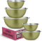 Mixing Bowls Set, Easy-Grip, Stainless Steel Mixing Bowls for Baking, Cooking, Salad & Food Prep - Large, Medium and Small Metal Nesting Bowls (5, Green)