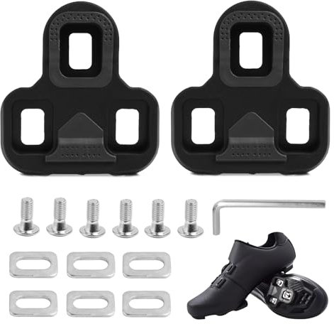 FunWorth Tacchette da Bici Grip, Compatibili con i pedali Look Keo Blade 2 Max Carbon Classic, Sistema di Presa a 3 fori, Movimento Flottante di 4,5°, Grigio, Accessori per Bici da Corsa