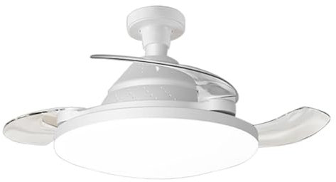 CRGANGZY Luce a ventola plug-in con lampe di trasparenza a soffitto ventola con telecomando for soggiorno camera da letto in camera da letto