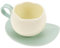 GLEAVI 1 Juego Tulip Ceramic Copa y plato taza de té vintage taza de café con platillo tazas estéticas tazas de café tazas de espresso linda taza y platillo cerámica