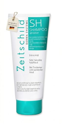 Zeitschild SH Shampoo 200 ml – empfindliche, trockene & juckende Kopfhaut | sanfte Tensidkombination, parfümfrei, silikonfrei & pH-hautneutral, pflegt Haut und Haar zugleich