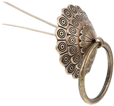 SHINEOFI Klassischer Türklopfer Kupfer Robuste Türbeschläge für Haustüren Vintage Design für Nostalgische Wohnräume Dekorativer Türring mit Traditionellem Flair Hochwertige Türhardware für