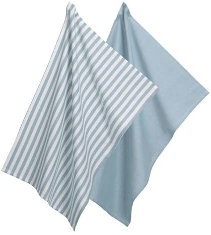 kela Geschirrtücher - 50 x 70 cm - Blaugrau - Weiß - Baumwolle - Bambus - 2er Set