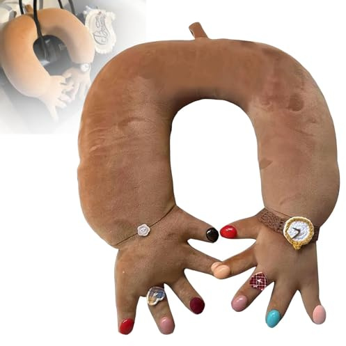 Funky Finger Hug Reisekissen, lustiges Finger-U-förmiges Nackenkissen, Plüsch-Reisekissen zum Schlafen, tragbar für Arbeit, Zuhause, Reisen, Game-Controller-Griff und Geschenk für Jugendliche/Kinder