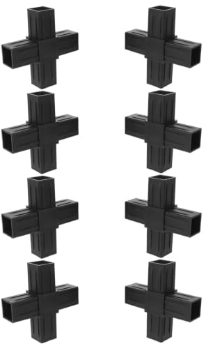 WRITWAA 8 connettori per tubi quadrati: raccordi in plastica a 4 vie per tubi da 25x25 mm, connettori angolari per telai di condizionatori, progetti fai-da-te per il giardino, mobili e strutture per