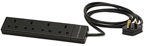 LINDY Power Strip - UK Mains 4 Way Gang Socket Black 2m
