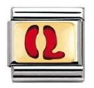 Nomination Composable Classic BUCHST. ROT Edelstahl, Email und 18K-Gold (Q) 030202