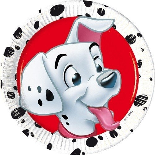 Lot de 8 Assiettes en Carton de fête à Motif 101 dalmatiens de Disney, 20 cm