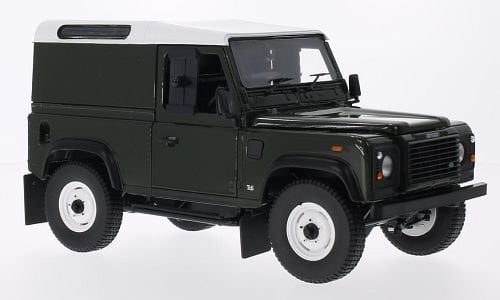 Land Rover Defender 90 County Hardtop, dunkelgrün/weiss, RHD, 2004, Modellauto, Fertigmodell, UH 1:18