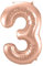 Folat 8714572631334 Number Folienballon, Rosegold, 3