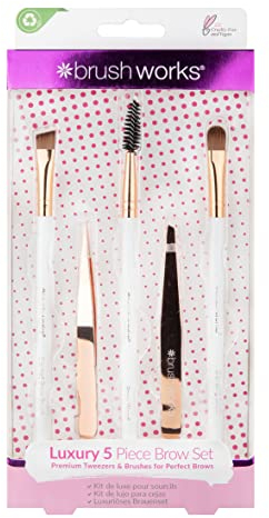 Brushworks Brushworks HD Luxury Brow Set Rose Gold Set de 5 pinceaux