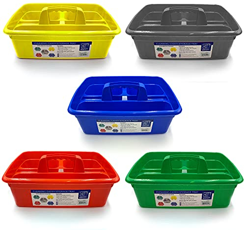 Cleaning Caddy Kitchen Products Plastic Cleaner Tool Tote Storage Box Organiser with Handle Basket Product Cleaners Bucket Multi Compartment Boxes Equipment Shopping Handles for Housekeeping Carrier