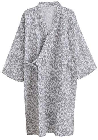 Unisexe Peignoir de Bain Douche Coton Robe de Chambre Kimono Chemise Vêtement de Nuit Confortable Pyjamas Yukata Lâche pour Hôtel Spa Maison Natation Khan Vapeur Sauna