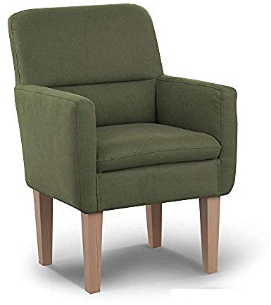 CAVADORE Diningsessel Kira / Polstersessel für Küche, Esszimmer oder Wohnküche / Passend zur Küchengarnitur Kira / Leichte Fleckenentfernung dank Soft Clean / 66 x 96 x 71 / Flachgewebe: Grün
