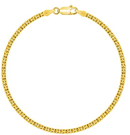 PLANETYS - Bismarck Diamantiert kette Armband 925 Sterling Silber 18K Vergoldet - 2.5 mm Breite