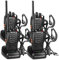 Nestling Funkgeräte Set,Walkie Talkie 16 Kanäle in beiden Richtungen,Handfunkgerät Eingebauter LED Taschenlampe mit USB Anschluß und Headset (4er Set)