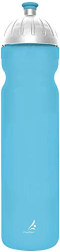 FreeWater Trinkflasche, 1000ml, Logo klein blau: schadstofffrei, spülmaschinengeeignet, auslaufsicher, langlebig