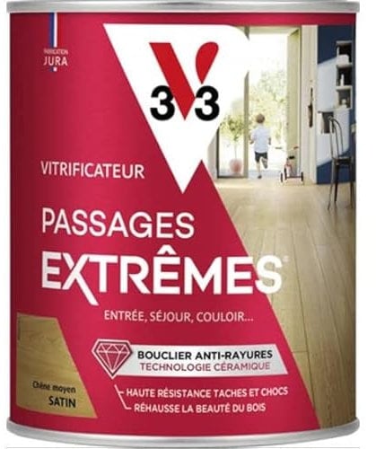 V33 Vitrificateur Passages Extrêmes, Chêne Moyen Satin, 5L