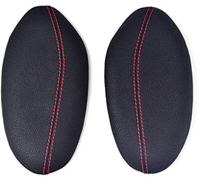 2 StüCk Auto Mittelkonsole FußPflege Kissen, Weiches Leder Auto Kniepolster Memory Foam Auto-Knieschoner Universelles KniestüTzkissen FüR Autofahrer/Beifahrerseitiger, Schwarze Rote Linie