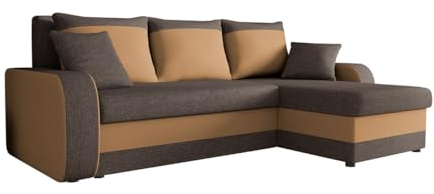 Mirjan24 Ecksofa Kristofer Lux, Eckcouch Couch! mit Schlaffunktion, Zwei Bettkasten, Farbauswahl, Wohnlandschaft! Bettfunktion! Design L-Form Sofa! Seite Universal! (Boss 06 + Soft 003.)