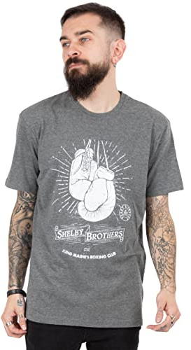 PEAKY BLINDERS T Shirt for Men | Adults Shelby Brothers Boxing Club Grey Short Sleeve Top | Merchandise for Him