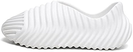 Ciabatte Infradito Pantofola Sandali Scarpe da Uomo Comode Casual Possono Abbinare Calzini Sandali Leggeri-White_8.5