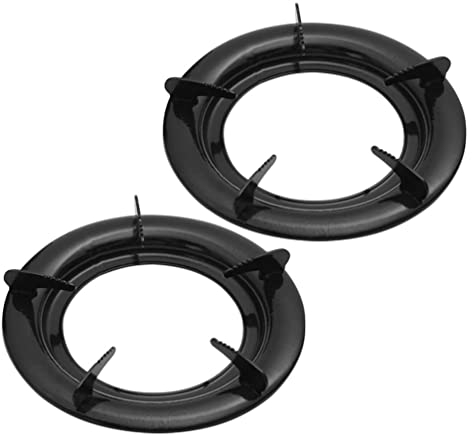 Luxshiny Estufa de Gas de Cocina Estufa de Gas: Anillo de Soporte de Wok 2 Unids Hierro Wok Rack Gas Burner Rack Milk Pot Holder para Hot Hot Cocina DE DE Gas Accesorios