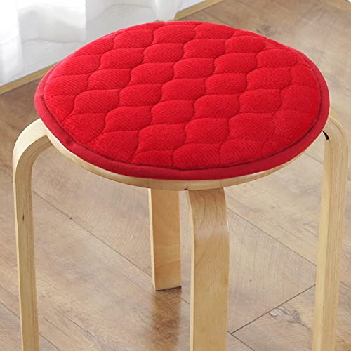 EN AyuL Warme Stuhl-/Hocker-Sitzkissen, rutschfest, waschbar, für Büro, Auto, Schlafzimmer, Garten, Terrasse, 30 x 30 cm, Rot