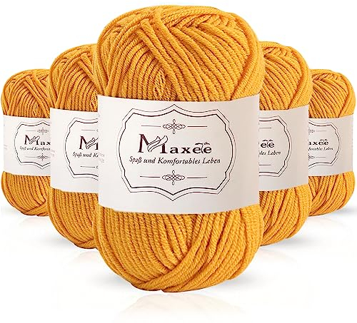 Maxee 250g(50gx5) Handstrickgarn Multicolor, Acryl Garn zum Stricken, Weicher Wolle zum Häkeln und Kunsthandwerk, Hand Knitting Garn zum Häkeln, Schals für Strickanfänger, Erfahrene Stricker