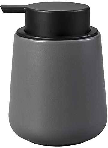 BosilunLife Grey Lotion Dispenser - Modern Ceramic Soap Dispenser Bathroom 12 oz Bottles Lotion Hand Pump Dish Liquid Dispenser for Kitchen Hand Wash