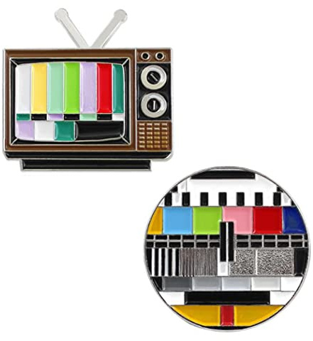 2Pcs Vintage TV Lapel Pin No signal Enamel Pin Badges Colorful Cute Brooches Creative DIY Badge Gift Backpack Clothes Accessories