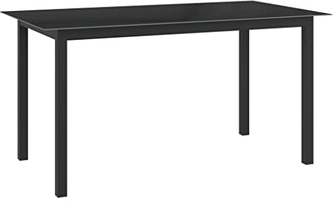Gartentisch 150x90x74 cm Aluminium und Glas Beistelltisch Gartentisch Tisch Balkontisch Gartenmöbel Kaffeetisch Teetisch Couchtisch