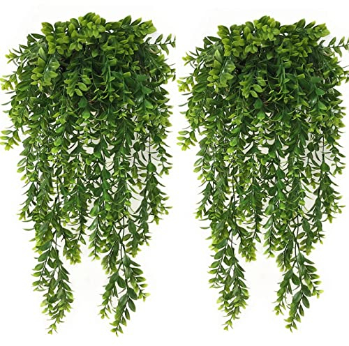 Künstliche hängende Ranken, künstliche Efeu, Kunststoffblätter, Blätter, Pflanzen, Laub für Hochzeit, Party, Zuhause, Garten, Wand, Büro, Schlafzimmer, Dekoration, DIY-Tischdekoration, 4 Stück